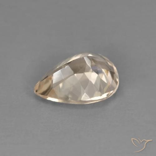 Morganite Doré léger naturelle En forme de poire, 0.98 ct, VVS-VS