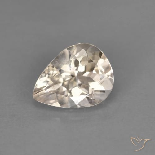 Morganite Doré léger naturelle En forme de poire, 0.89 ct, VVS-VS
