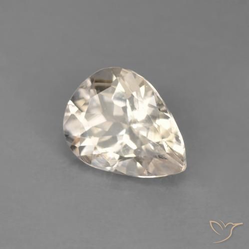 Morganite Doré léger naturelle En forme de poire, 0.89 ct, VVS-VS