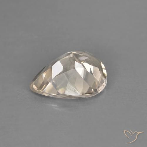 Morganite Doré léger naturelle En forme de poire, 0.89 ct, VVS-VS
