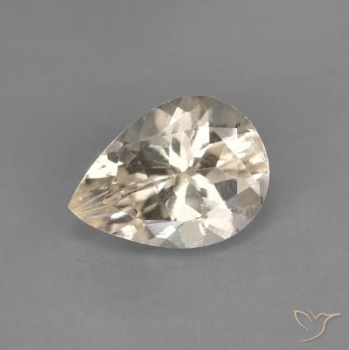 Morganite Doré léger naturelle En forme de poire, 0.96 ct, VVS-VS