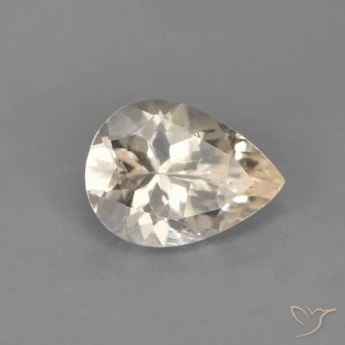 Morganite Doré léger naturelle En forme de poire, 0.96 ct, VVS-VS
