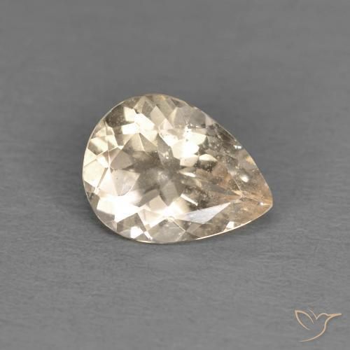 Morganite Light Neutral Orange naturelle En forme de poire, 0.89 ct, VS