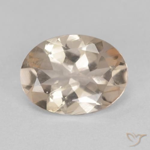 Morganite orange naturelle coupe ovale, 0,93 ct, VVS-VS