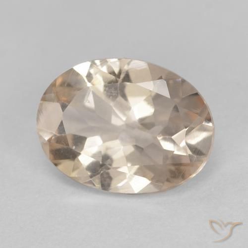 Morganite orange naturelle coupe ovale, 0,93 ct, VVS-VS