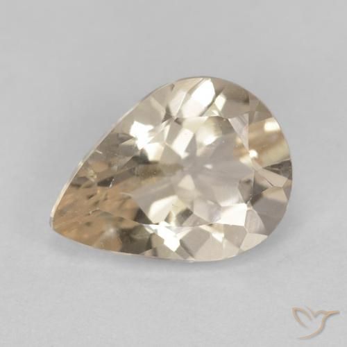 Morganite Doré léger naturelle En forme de poire, 0.85 ct, VS