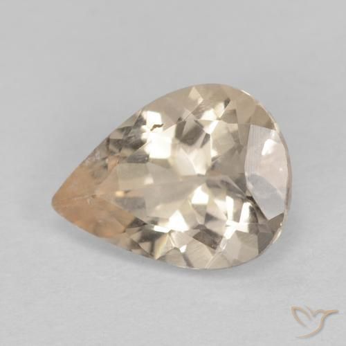 Morganite Orange clair naturelle En forme de poire, 0.79 ct, VVS