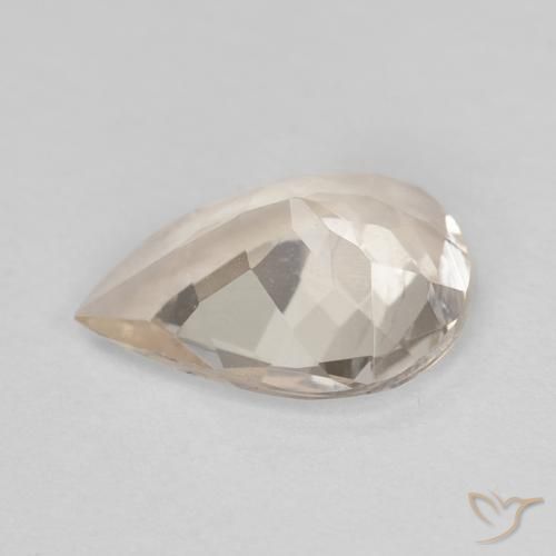 Morganite Light Neutral Orange naturelle En forme de poire, 0.75 ct, VVS-VS