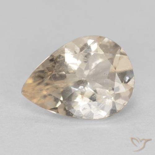 Morganite Doré léger naturelle En forme de poire, 0.85 ct, VS