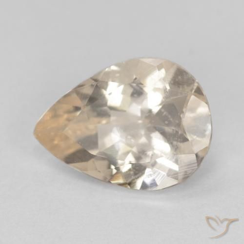 Morganite Doré léger naturelle En forme de poire, 0.85 ct, VS