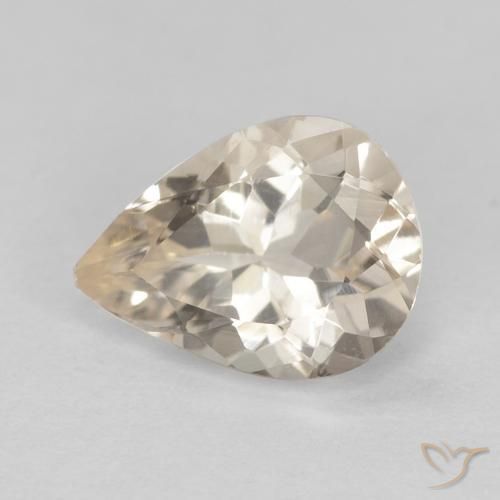 Morganite Doré léger naturelle En forme de poire, 0.83 ct, VVS