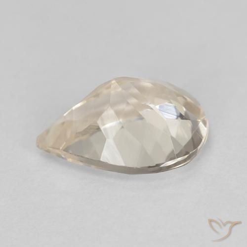 Morganite Doré léger naturelle En forme de poire, 0.83 ct, VVS