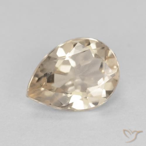Morganite Doré léger naturelle En forme de poire, 0.77 ct, VVS-VS