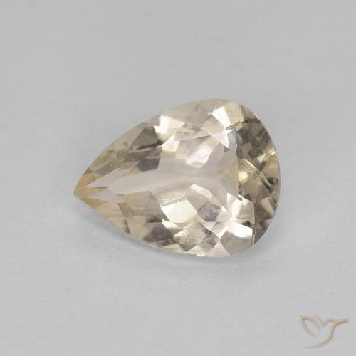 0.83ct Naturel Doré léger Morganite, En forme de poire, VVS-VS