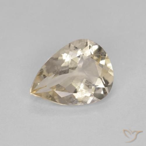Morganite Doré léger naturelle En forme de poire, 0.83 ct, VVS-VS