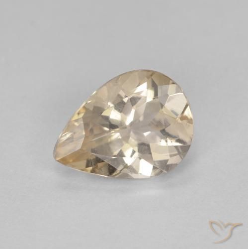 0.84ct Naturel Doré léger Morganite, En forme de poire, VS