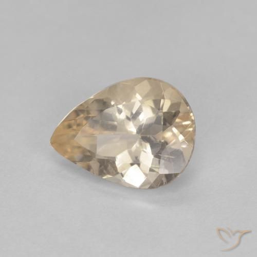Morganite Doré léger naturelle En forme de poire, 0.84 ct, VS