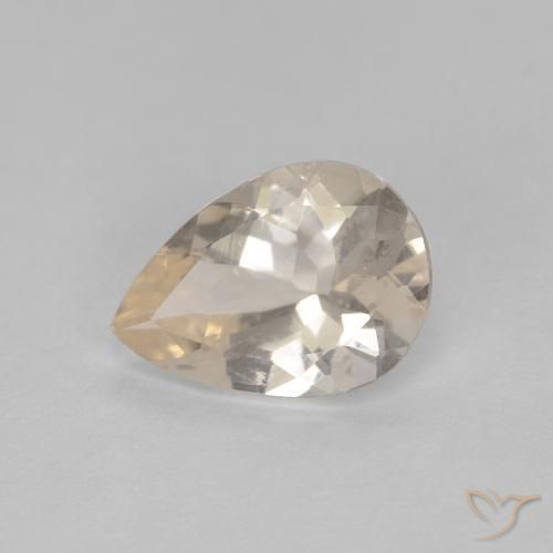 0.76ct Naturel Doré léger Morganite, En forme de poire, VS