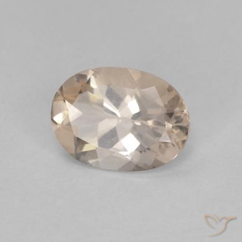 Morganite Doré léger naturelle ovale, 0.92 ct, VVS