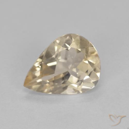Morganite Doré léger naturelle En forme de poire, 0.97 ct, VVS-VS