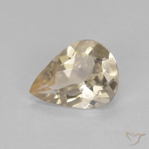 Morganite Doré léger naturelle En forme de poire, 0.97 ct, VVS-VS