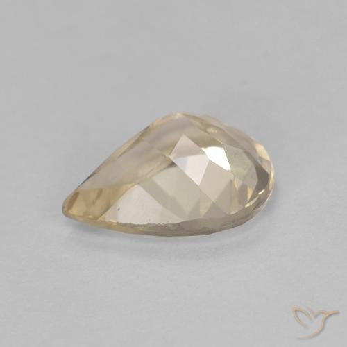 Morganite Doré léger naturelle En forme de poire, 0.97 ct, VVS-VS