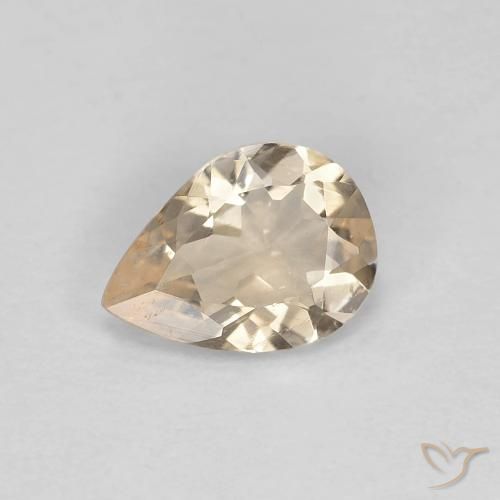0.66ct Naturel Doré léger Morganite, En forme de poire, VS