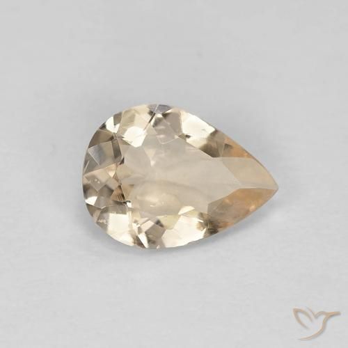 Morganite Doré léger naturelle En forme de poire, 0.66 ct, VS