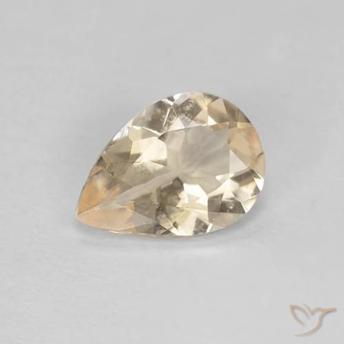 0.63ct Naturel Doré léger Morganite, En forme de poire, VS