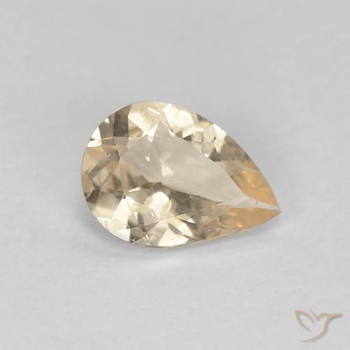 Morganite Doré léger naturelle En forme de poire, 0.63 ct, VS