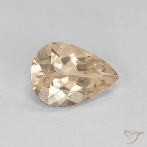 Morganite Light Neutral Orange naturelle En forme de poire, 0.85 ct, VS