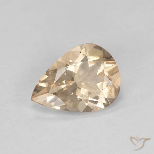 Morganite Light Neutral Orange naturelle En forme de poire, 0.85 ct, VS