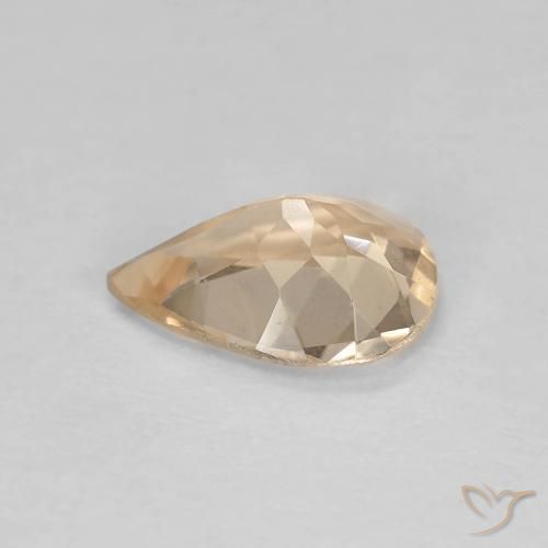 Morganite Light Neutral Orange naturelle En forme de poire, 0.85 ct, VS