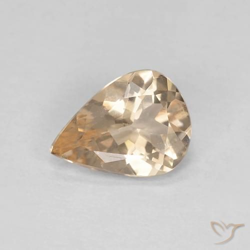 0.75ct Naturel Orange clair Morganite, En forme de poire, VVS-VS