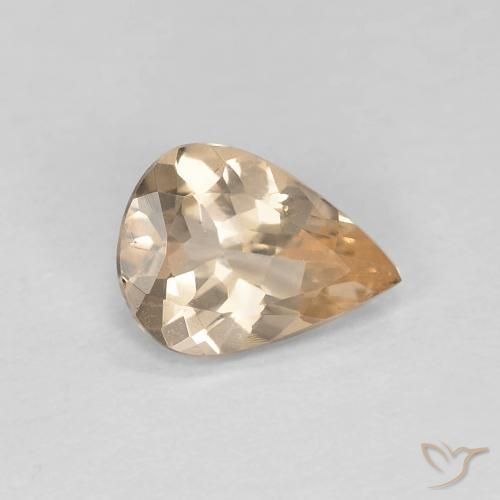 Morganite Orange clair naturelle En forme de poire, 0.75 ct, VVS-VS