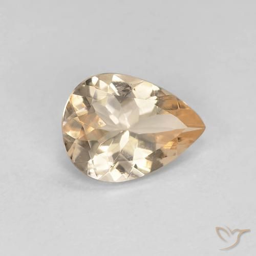 Morganite Light Neutral Orange naturelle En forme de poire, 0.74 ct, VVS-VS