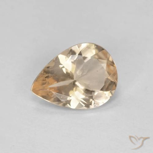 Morganite Light Neutral Orange naturelle En forme de poire, 0.74 ct, VVS-VS