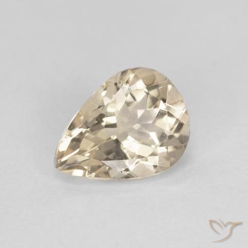 Morganite Doré léger naturelle En forme de poire, 0.91 ct, VVS