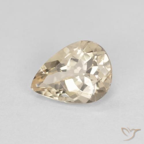 Morganite Doré léger naturelle En forme de poire, 0.91 ct, VVS