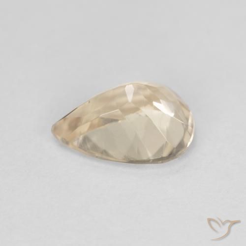 Morganite Doré léger naturelle En forme de poire, 0.91 ct, VVS