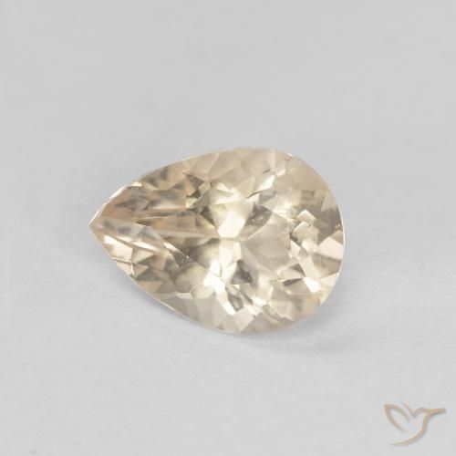 Morganite Doré léger naturelle En forme de poire, 0.76 ct, VVS
