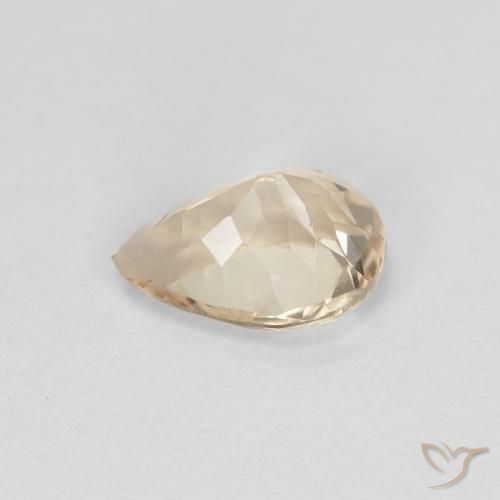 Morganite Doré léger naturelle En forme de poire, 0.76 ct, VVS
