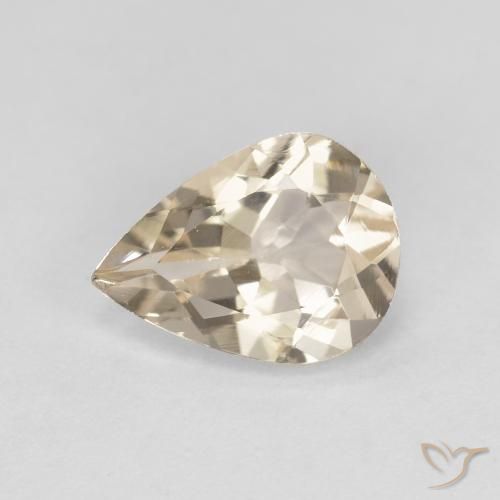 0.95ct Naturel Doré léger Morganite, En forme de poire, VVS-VS