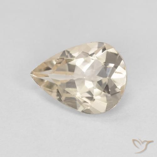 Morganite Doré léger naturelle En forme de poire, 0.95 ct, VVS-VS