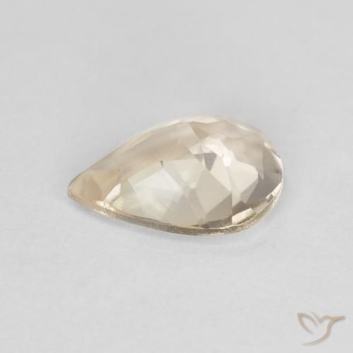 Morganite Doré léger naturelle En forme de poire, 0.95 ct, VVS-VS