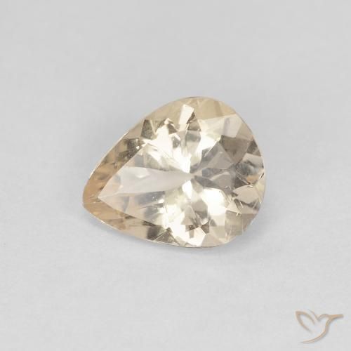 Morganite Doré léger naturelle En forme de poire, 0.70 ct, VS