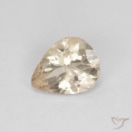 Morganite Doré léger naturelle En forme de poire, 0.70 ct, VS