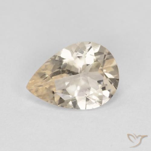 Morganite Doré léger naturelle En forme de poire, 0.88 ct, VVS