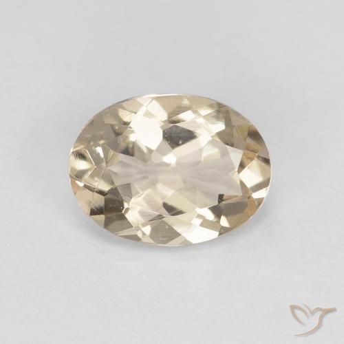Morganite Doré léger naturelle ovale, 0.98 ct, VVS-VS