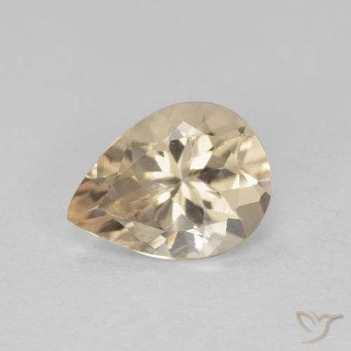 Morganite Doré léger naturelle En forme de poire, 0.90 ct, VS
